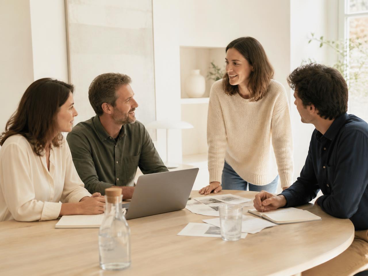 Les collaborateurs d'une PME réunis autour d'une table pour un point RH